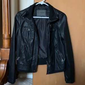 Black fake leather jacket